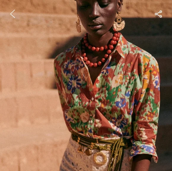 Sezane Pierro Multicolor Button Down Shirt - Picture 3 of 9